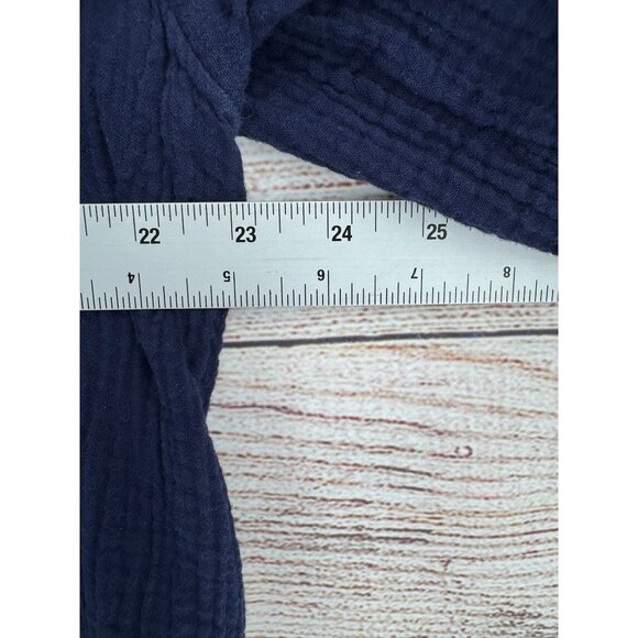 Anthropologie V-Neck Crepe‎ Short Sleeve Dress Women's Size Large Navy Blue - Picture 11 of 14